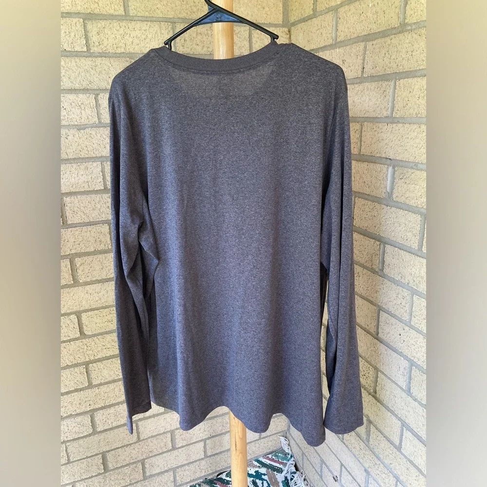 NBA Nets NY Basketball Heather Grey Long Sleeve Performance Nike Dry Anti Odor